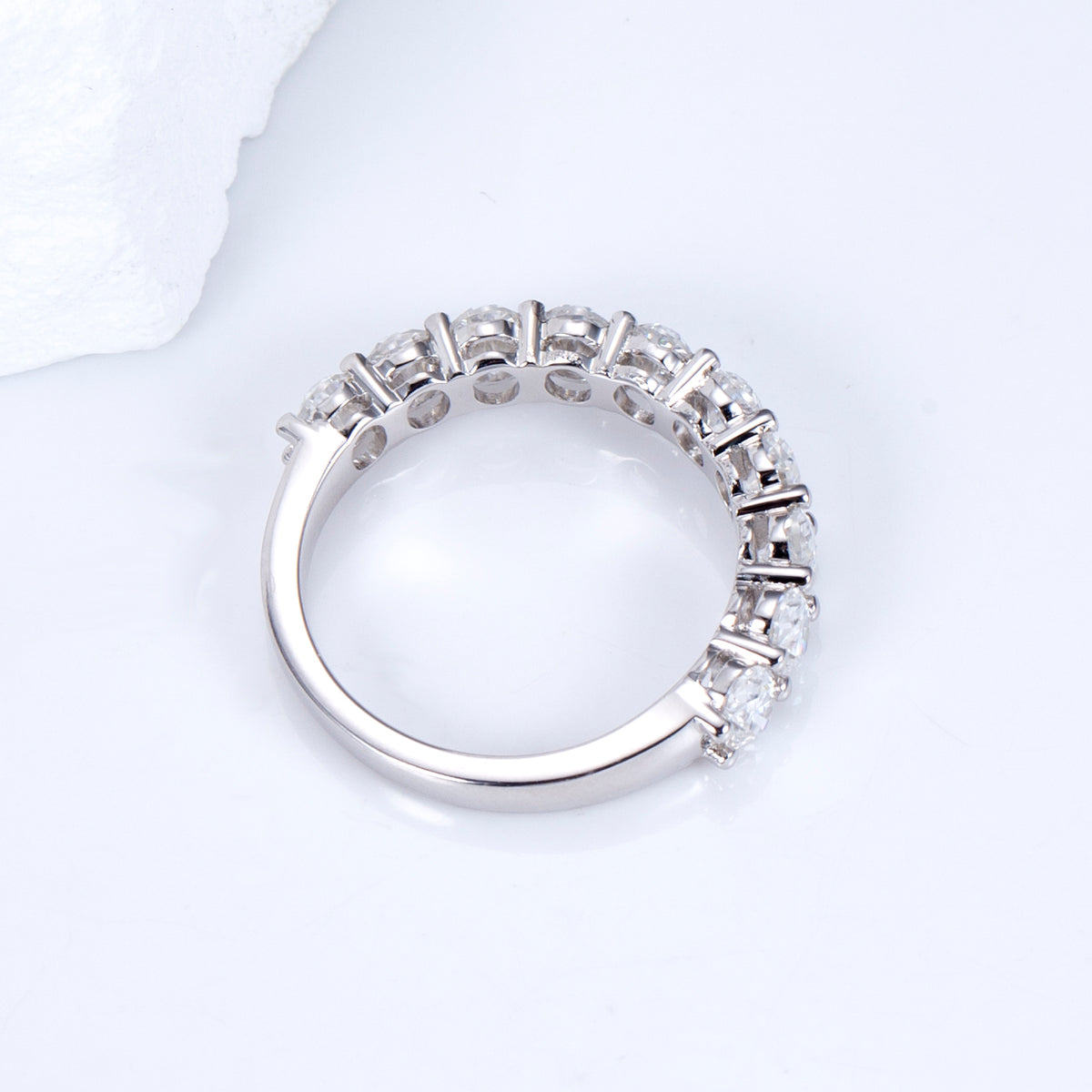 Oval Cut Diamond Half Eternity Band