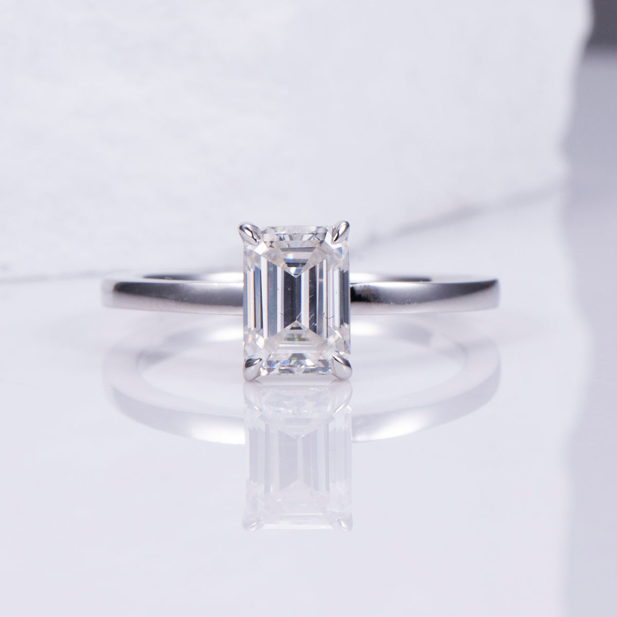 Emerald Cut Solitaire Engagement Ring