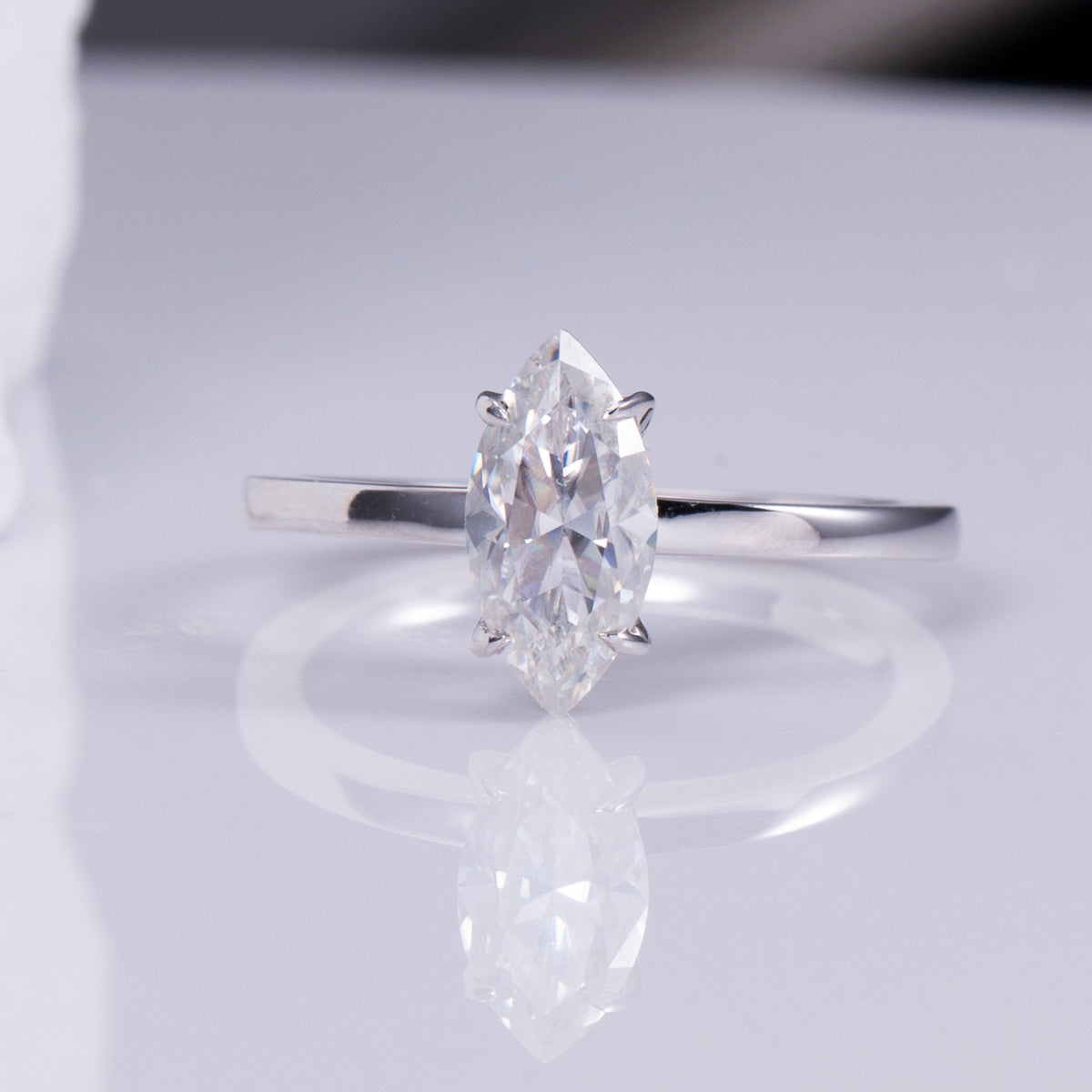 Marquise Cut Solitaire Engagement Ring