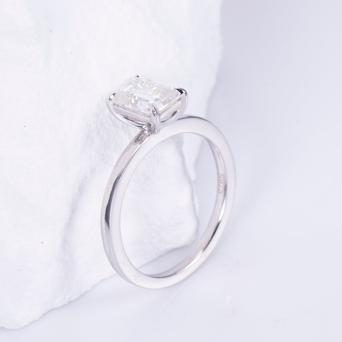 Emerald Cut Solitaire Engagement Ring
